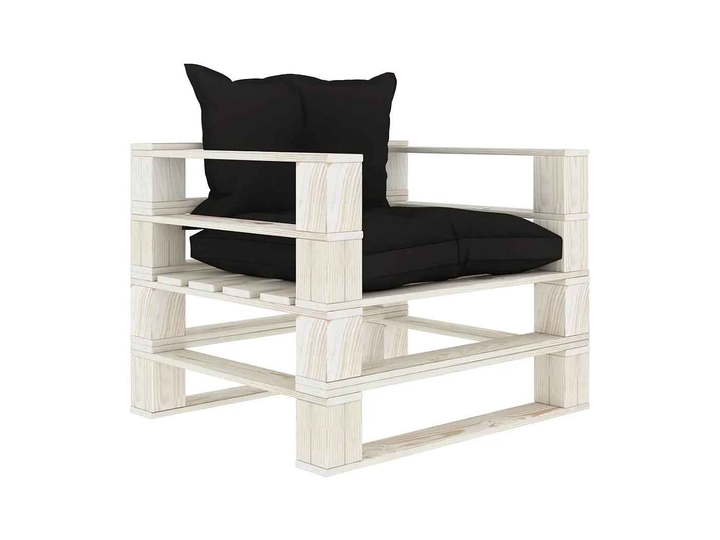 Canapé palette de jardin avec coussins noir Bois REO78865