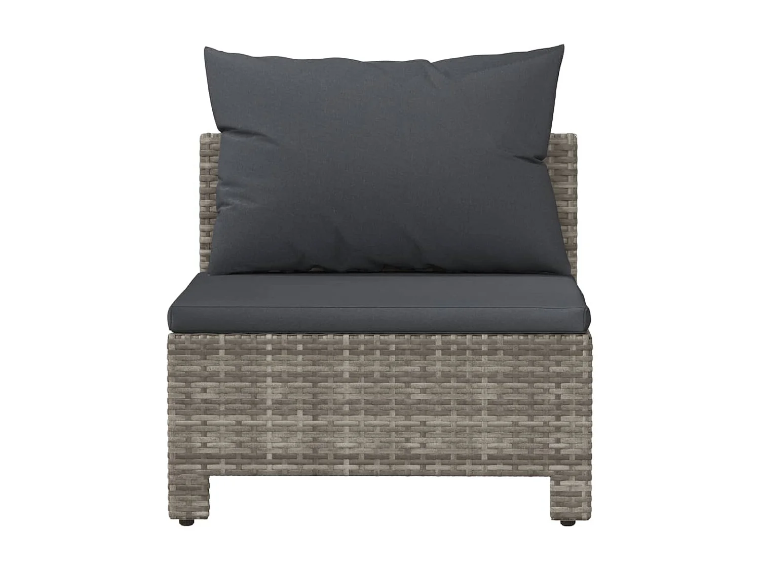 Tuinmiddenbank met kussens poly rattan grijs NL533827