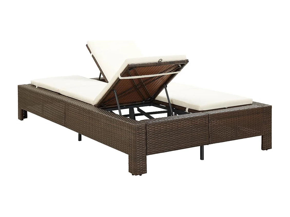 Canapé de jardin à 2 places avec coussin Marron Résine tressée REO94527