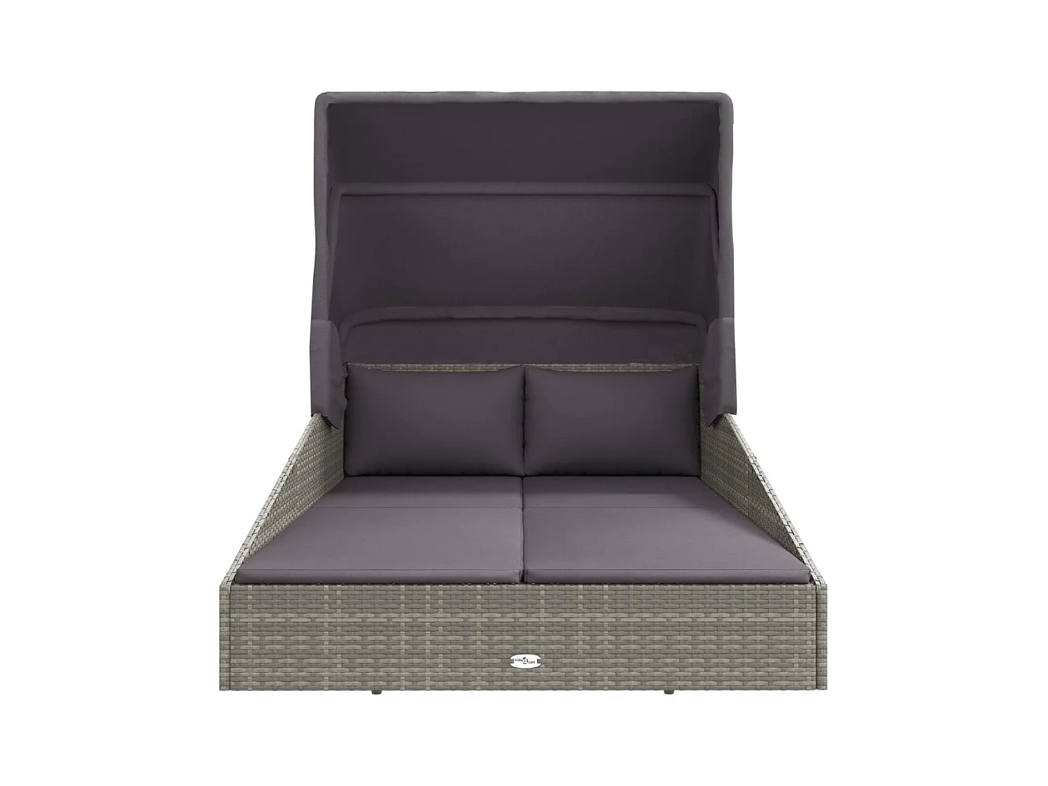 Canapé de jardin avec toit pliable gris 200x114x128 cm résine tressée REO49526