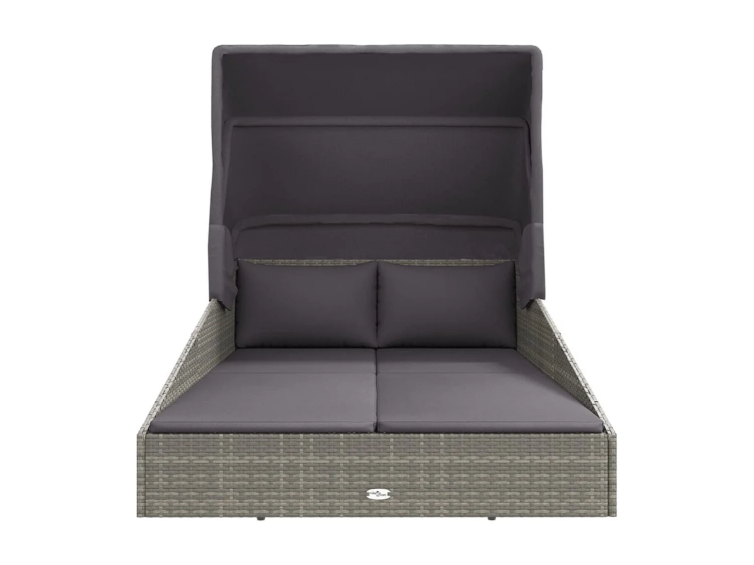 Canapé de jardin avec toit pliable gris 200x114x128 cm résine tressée REO49526