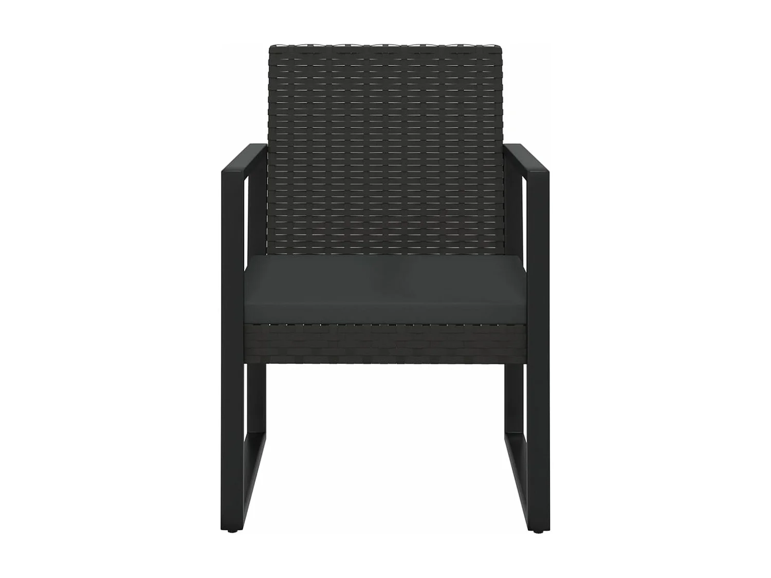 Salon de jardin 4 pcs avec coussins Noir Résine tressée REO96507