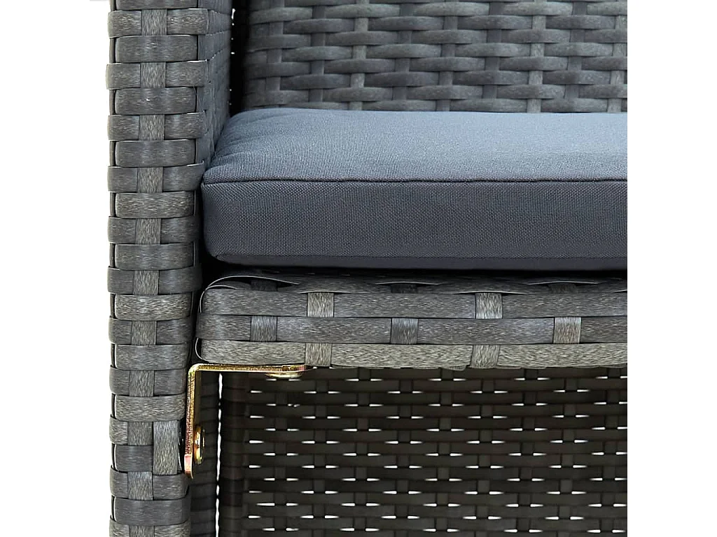 Tuinbank 2-zits met kussens poly rattan grijs NL275375