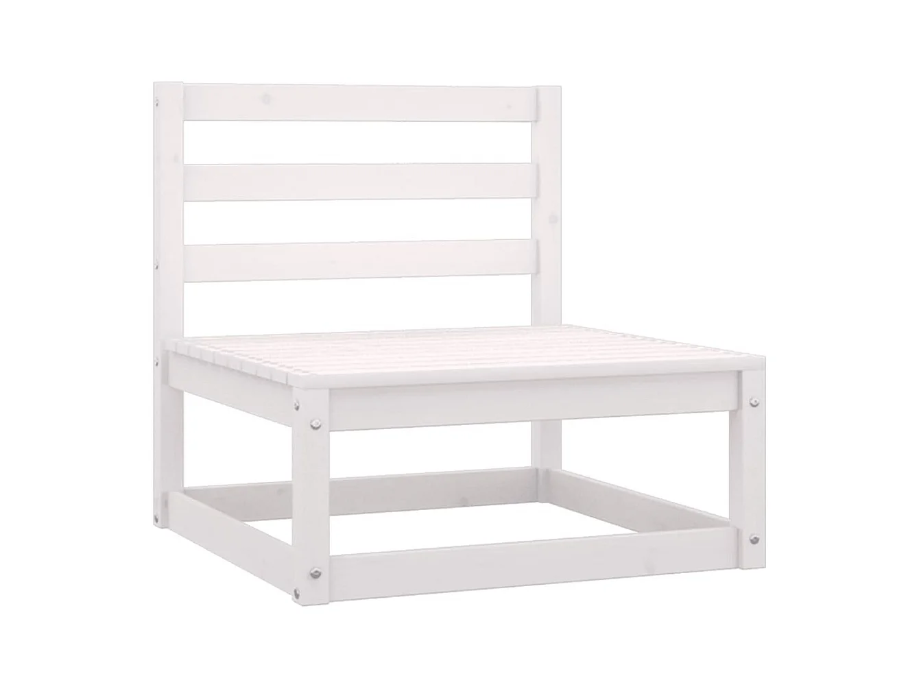 Canapé central de jardin Blanc Bois de pin massif REO63531