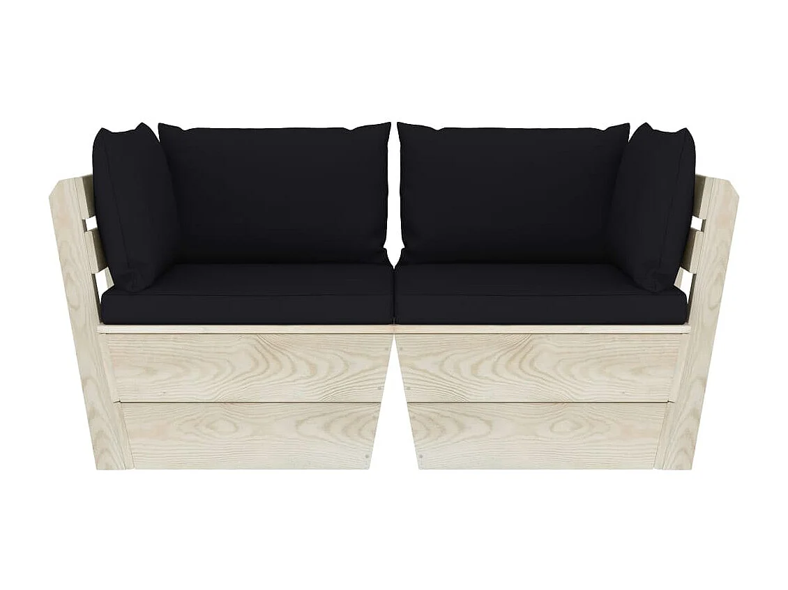 Tuinbank 2-zits met kussens pallet vurenhout NL905793