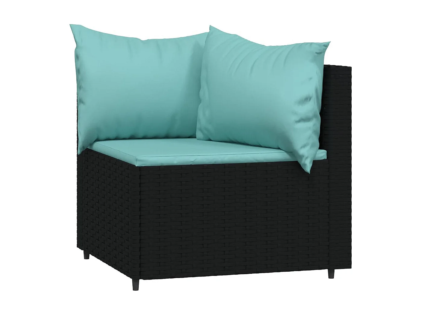 Set de muebles de jardín 3 pzas y cojines ratán sintético negro KOW55579