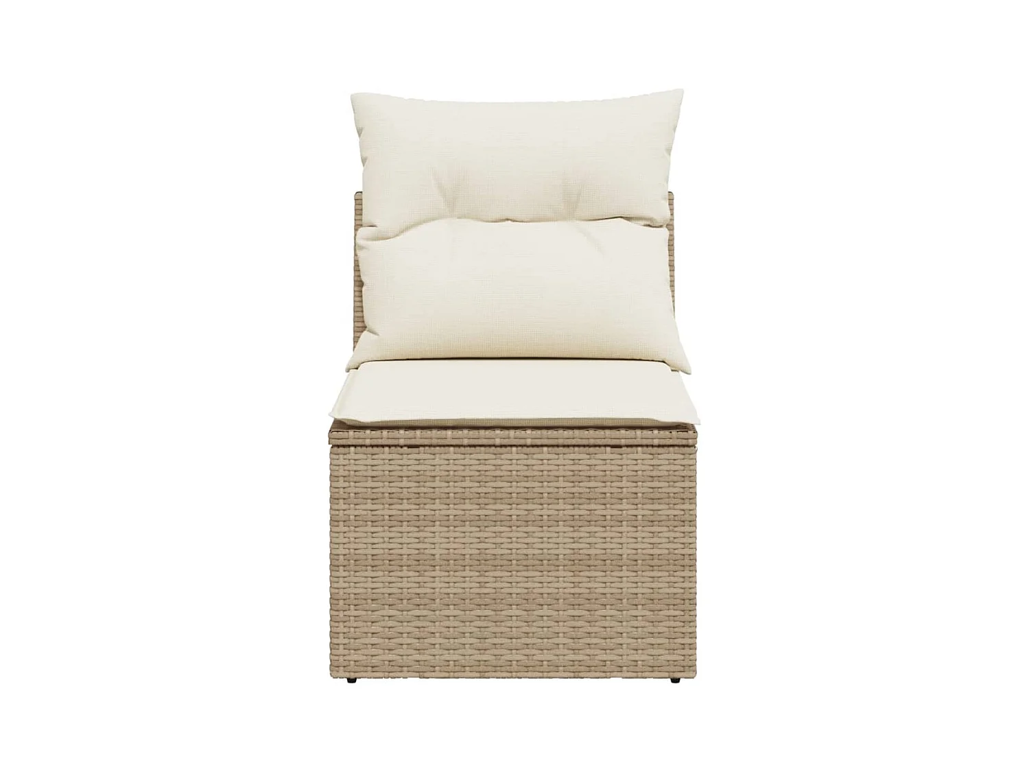 Tuinbank zonder armleuning met kussens poly rattan beige NL263030
