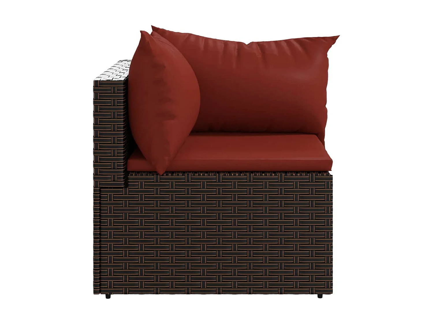 Canapés d'angle de jardin et coussins2pcs marron résine tressée REO72908