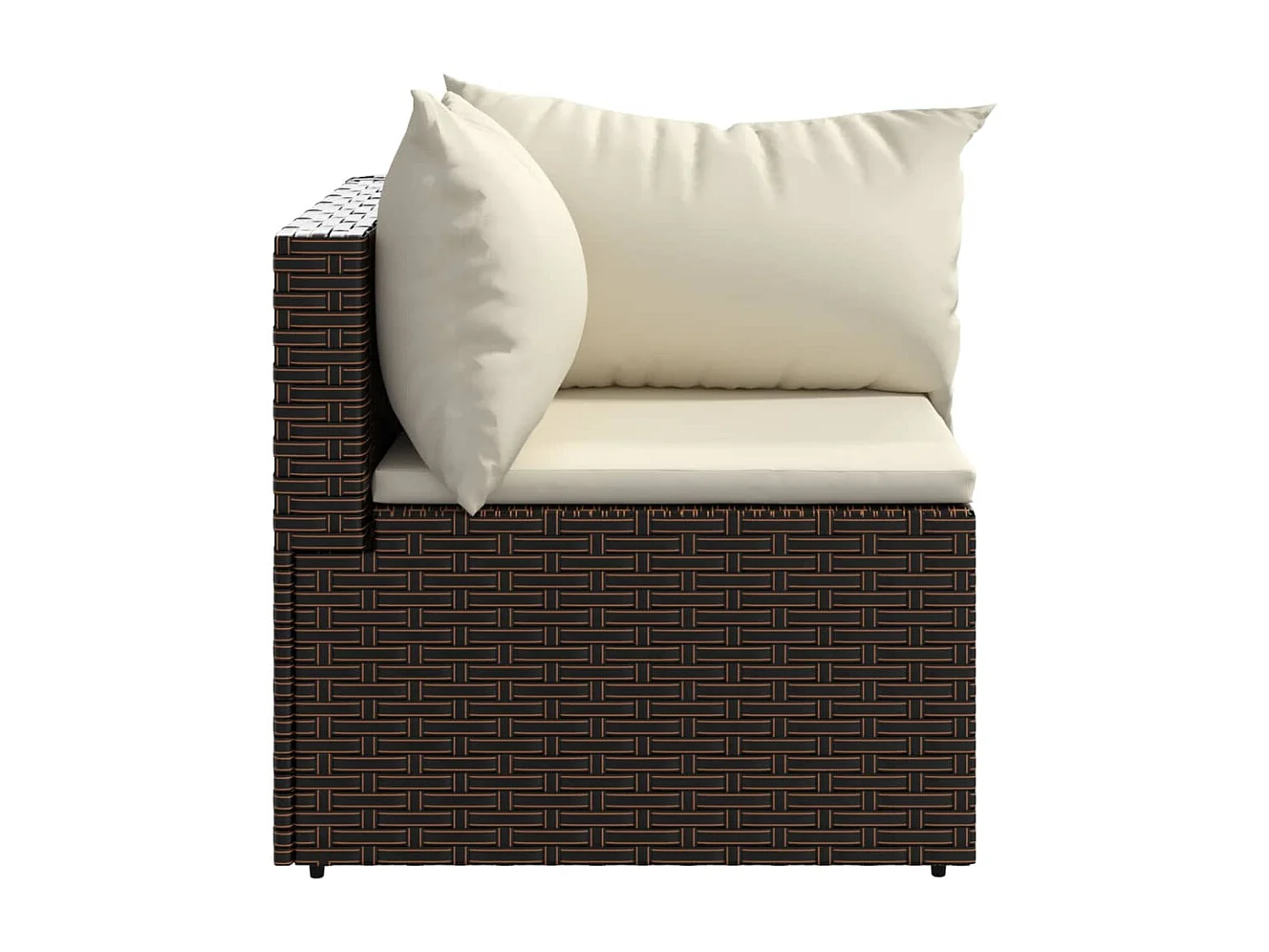 Tuinhoekbanken met kussens 2 st poly rattan bruin NL769106