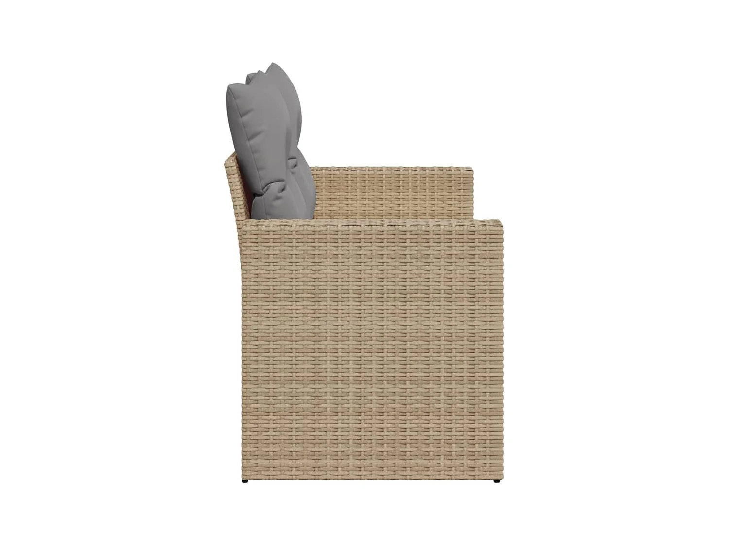 Canapé de jardin avec coussins 2 places beige résine tressée REO61962