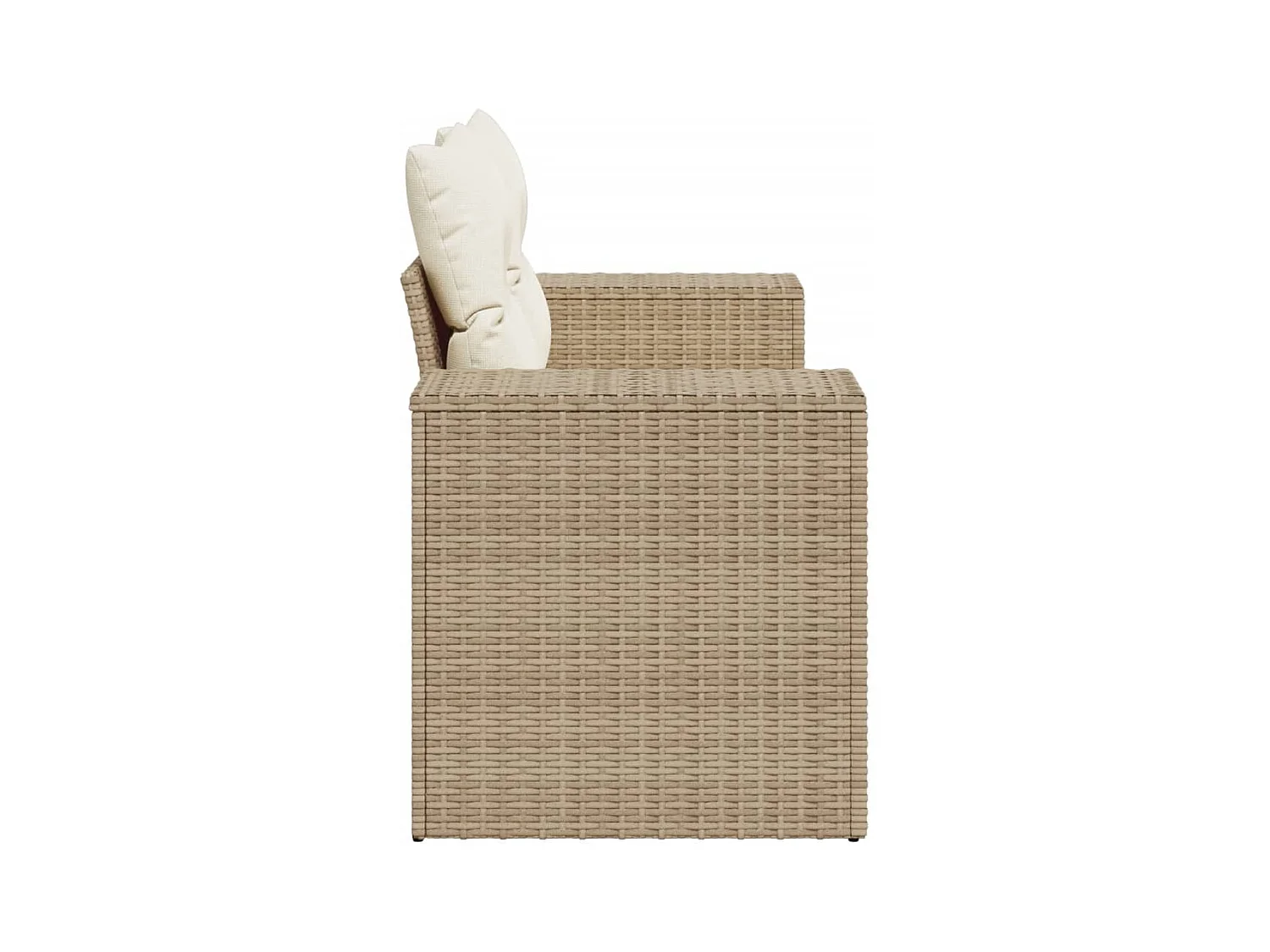 Canapé de jardin avec coussins 2 places beige résine tressée REO91969