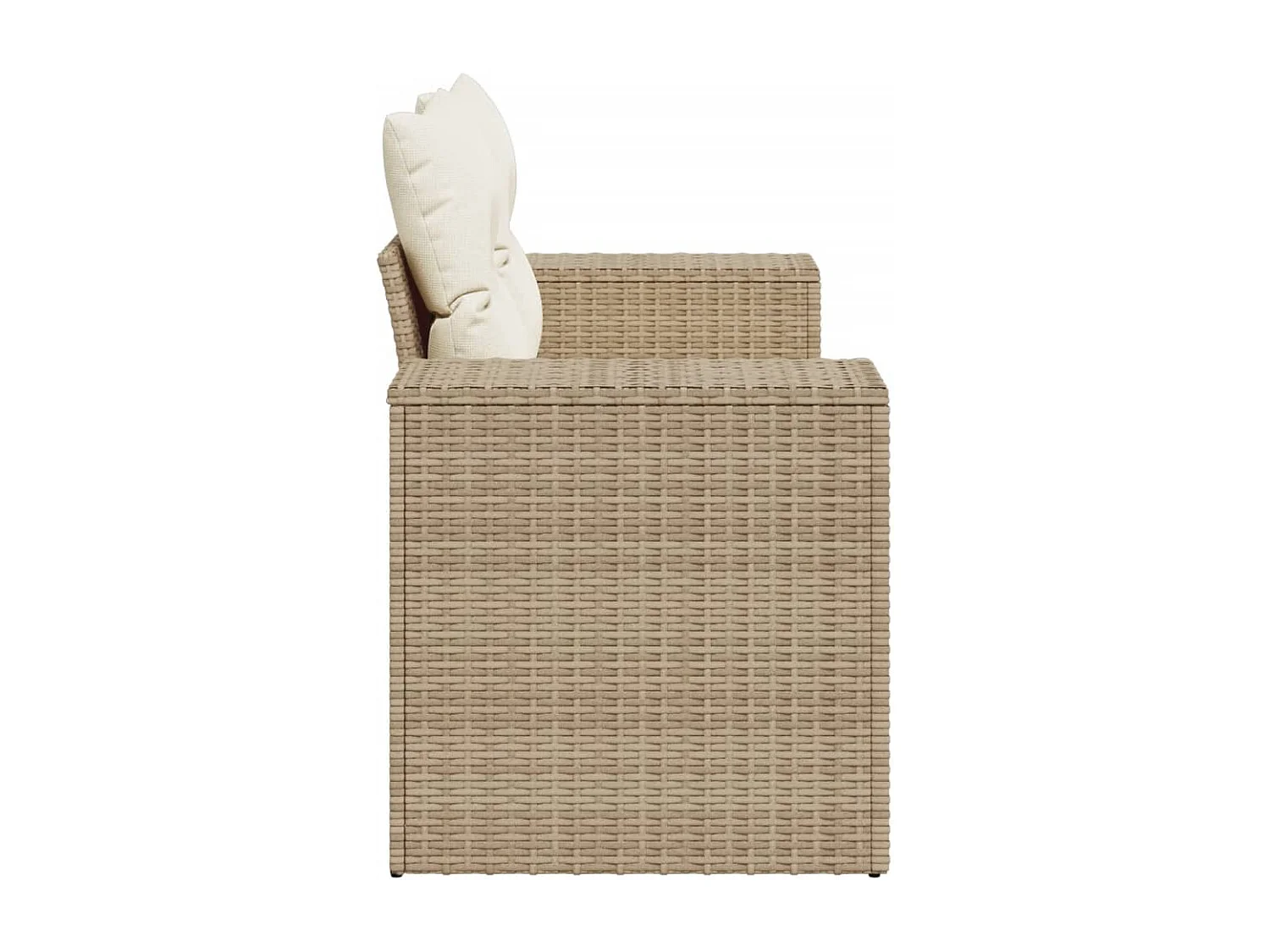 Canapé de jardin avec coussins 2 places beige résine tressée REO91969