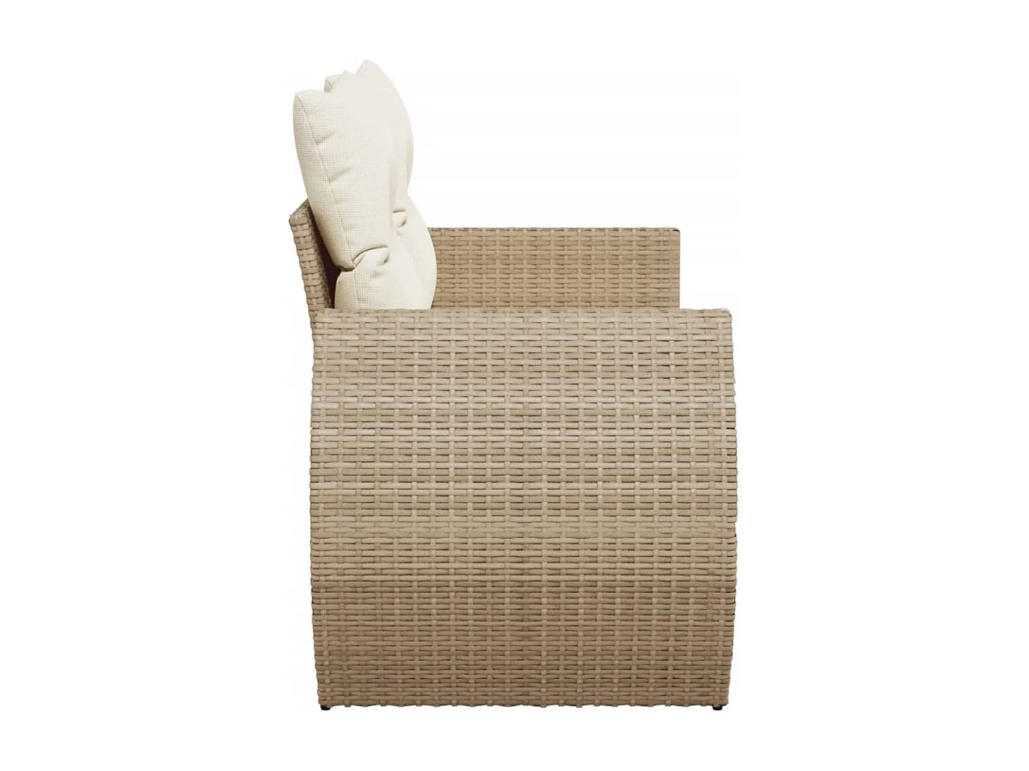Canapé de jardin avec coussins 2 places beige résine tressée REO76043
