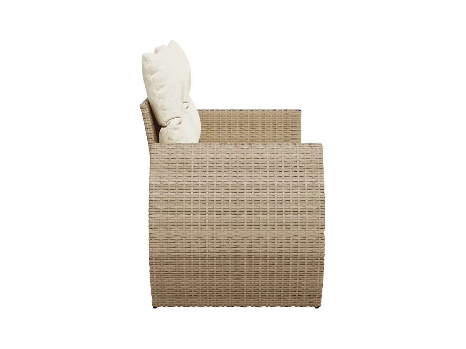 Canapé de jardin avec coussins 2 places beige résine tressée REO76043