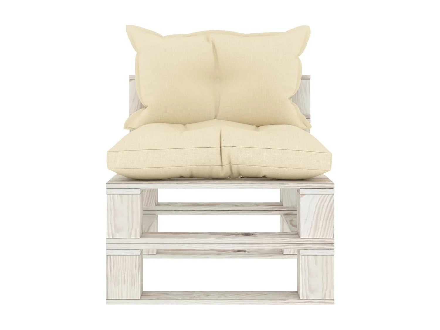 Canapé palette de milieu de jardin avec coussins crème Bois REO80371