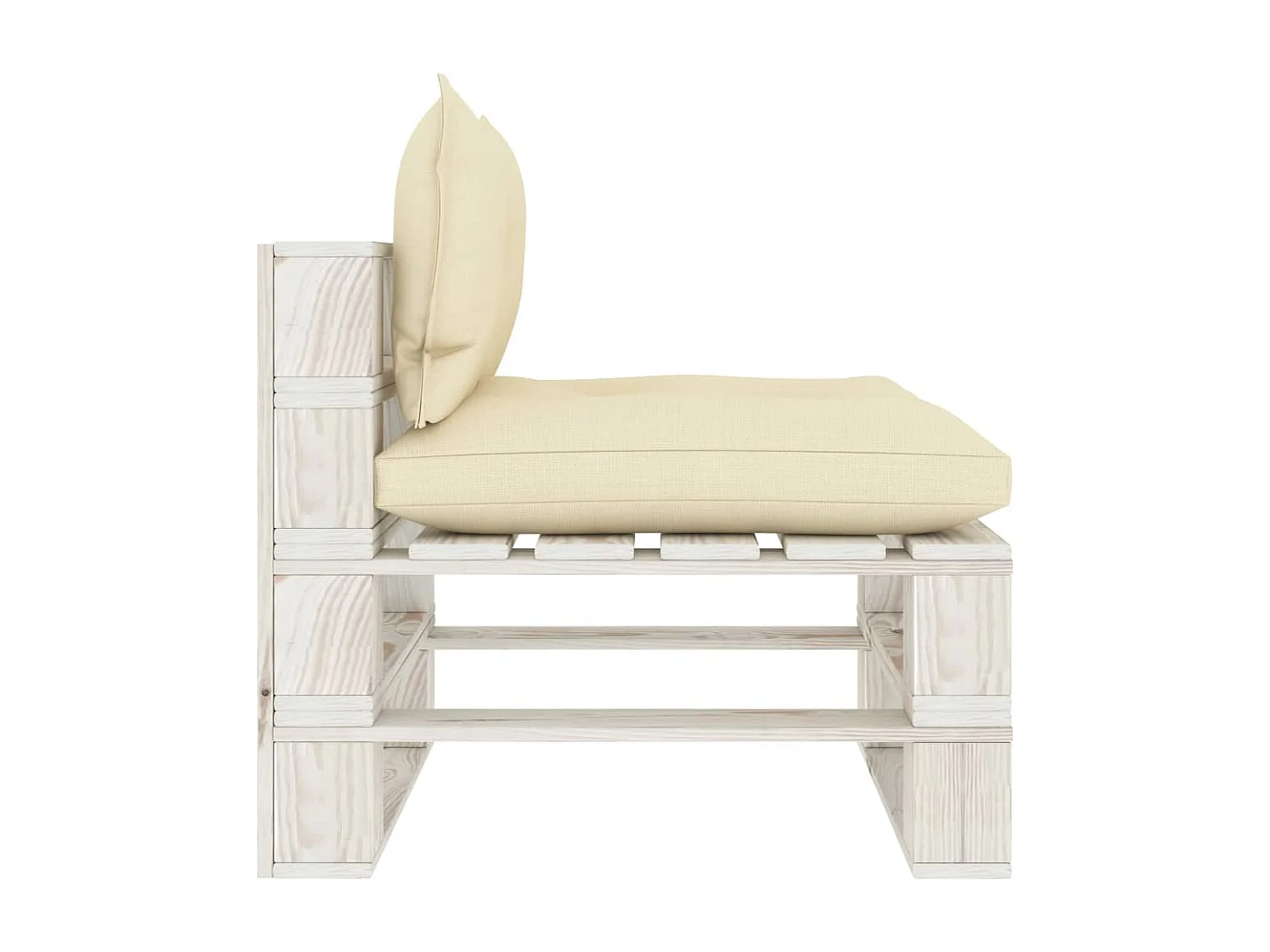 Canapé palette de milieu de jardin avec coussins crème Bois REO80371