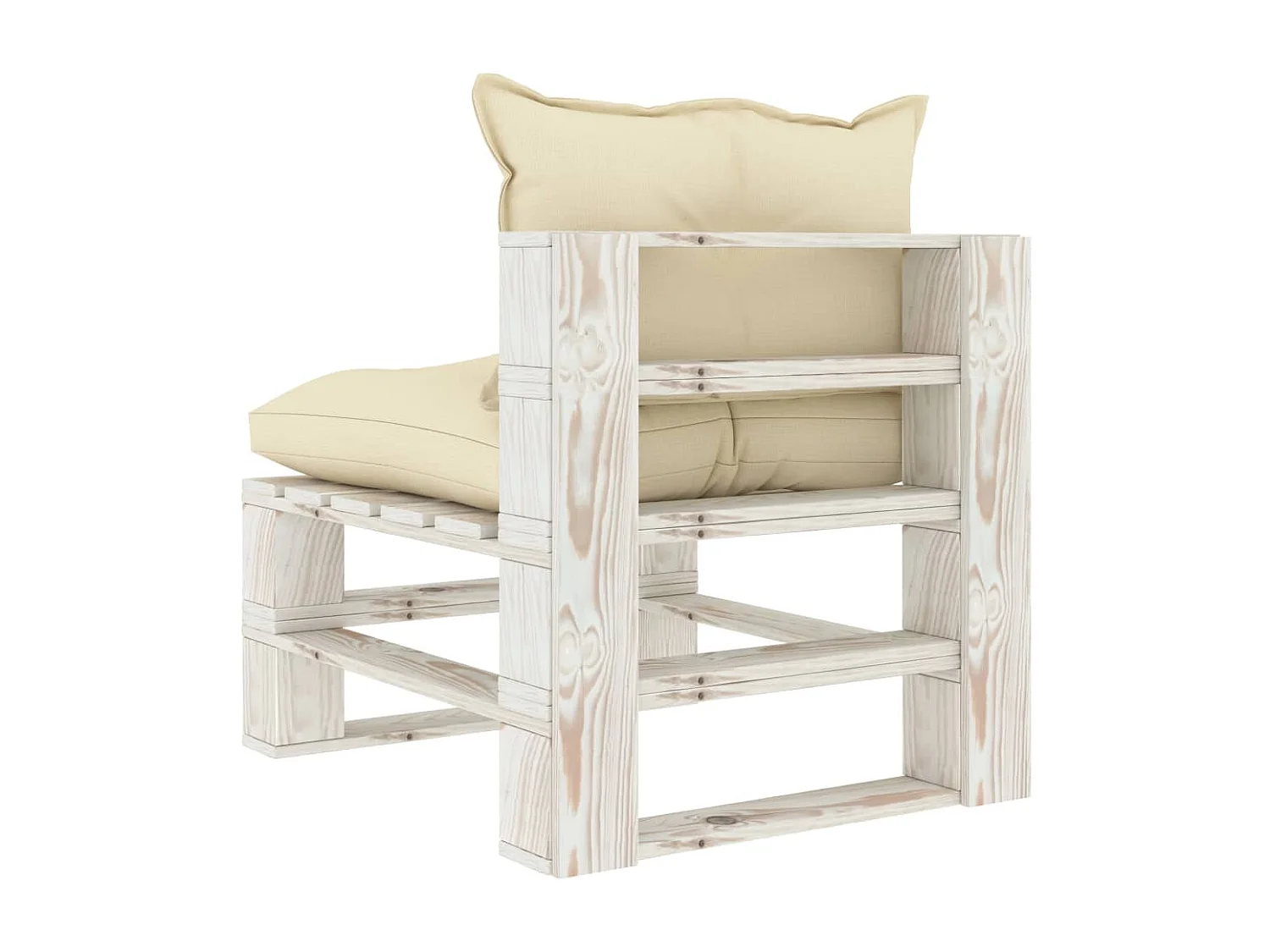 Canapé palette de milieu de jardin avec coussins crème Bois REO80371
