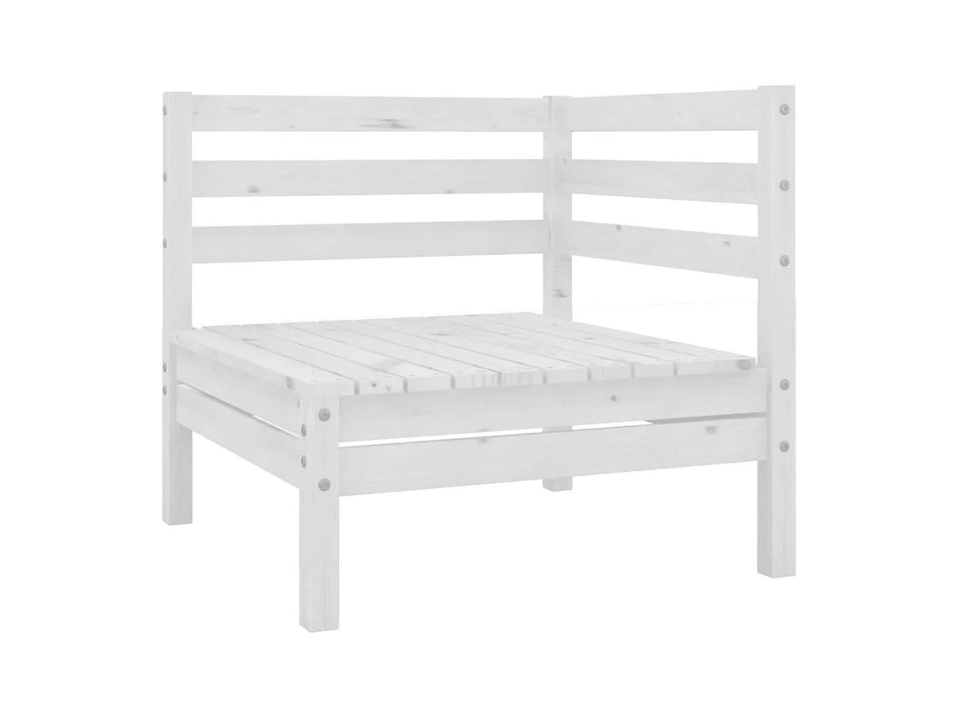 Canapé d'angle de jardin Blanc Bois de pin massif REO90638