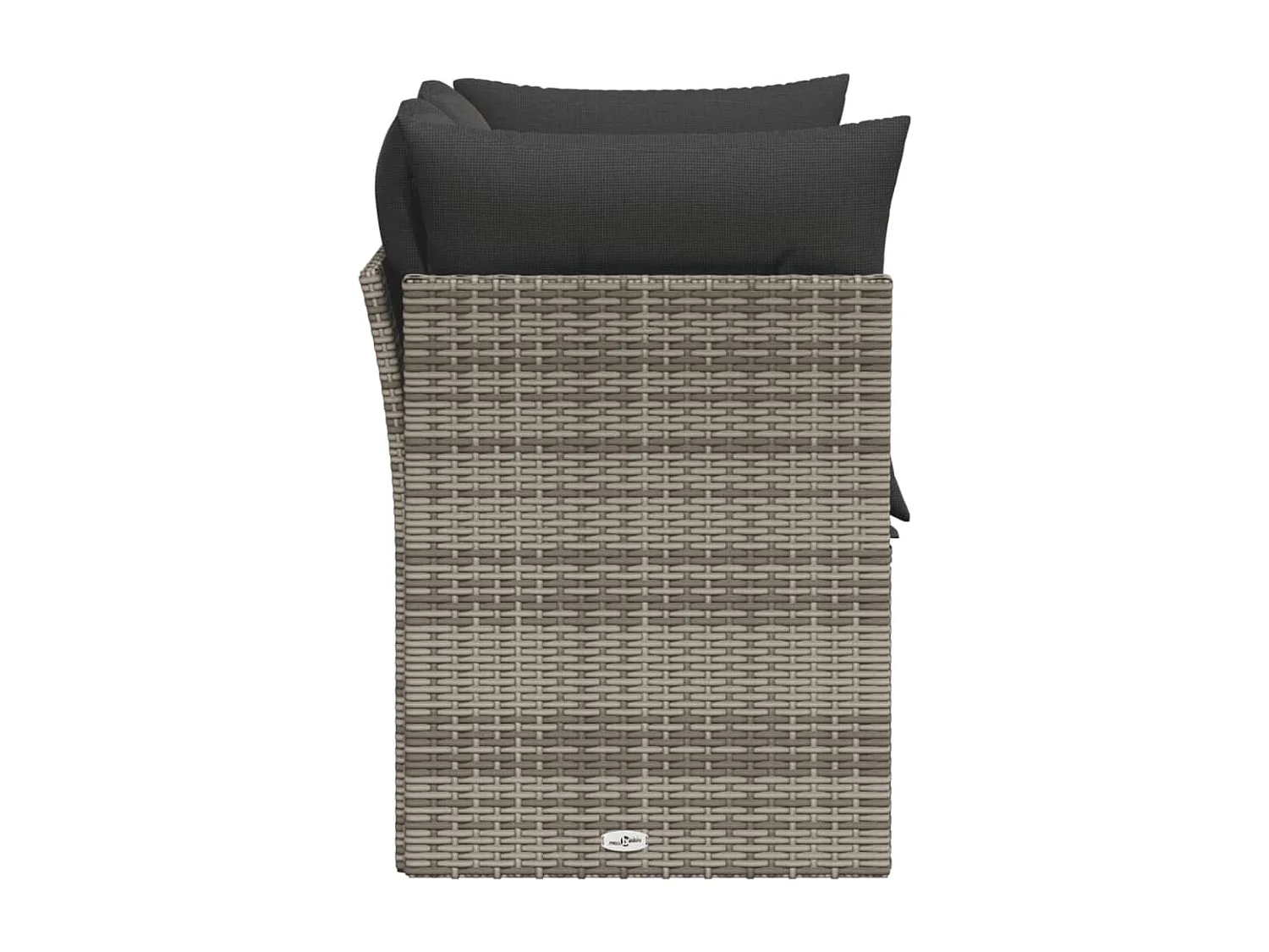 Tuinbank 2-zits met kussens poly rattan grijs NL509394