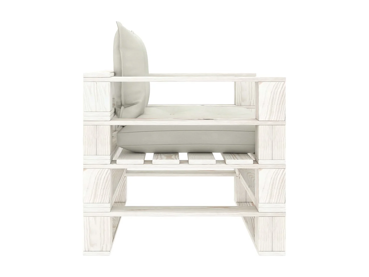 Canapé palette de jardin avec coussins beige Bois REO67485