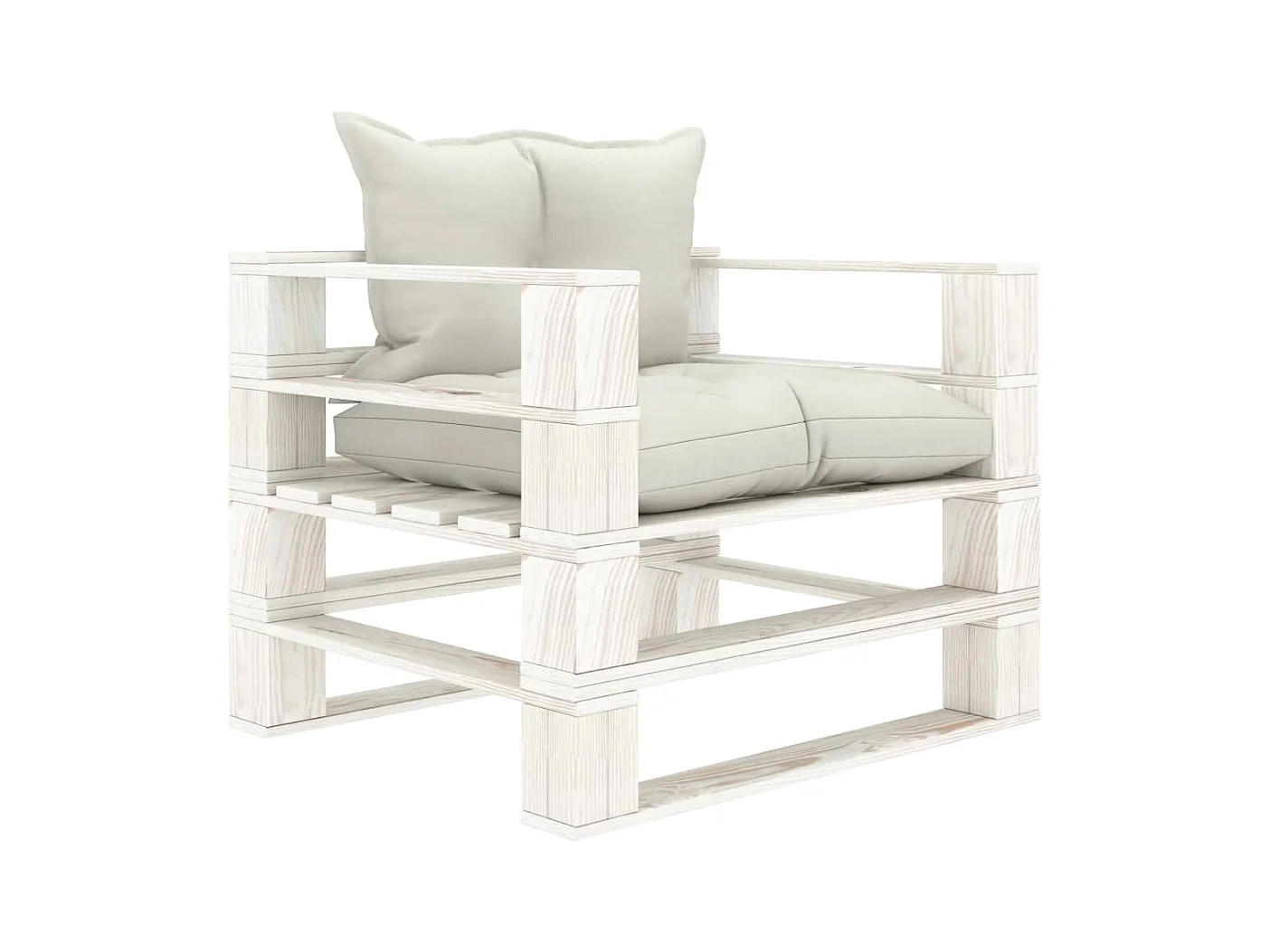Canapé palette de jardin avec coussins beige Bois REO67485