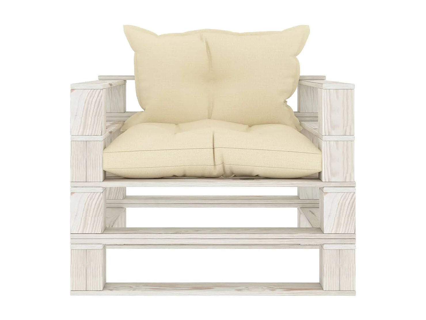 Canapé palette de jardin avec coussins crème Bois REO22660