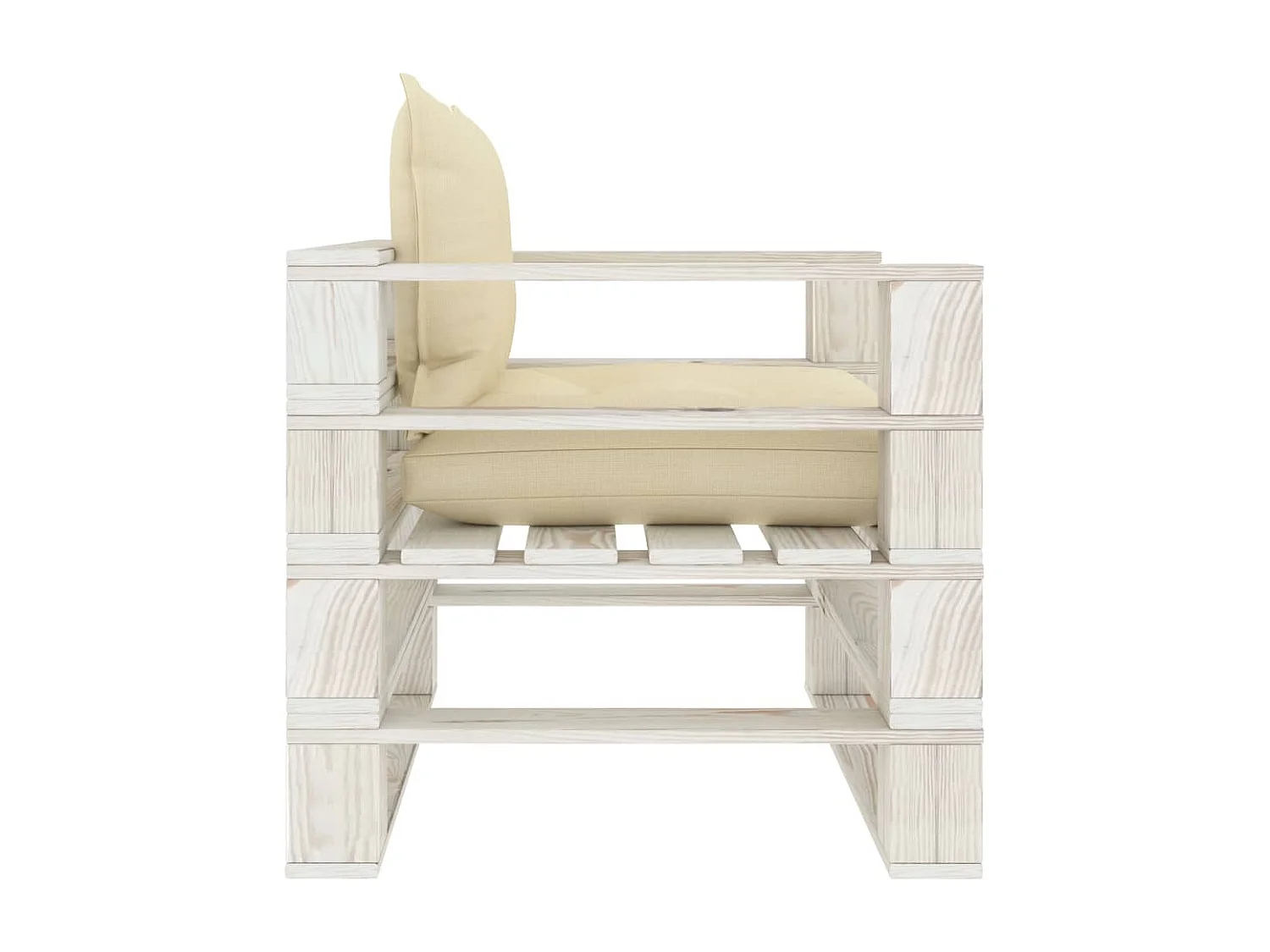 Canapé palette de jardin avec coussins crème Bois REO22660