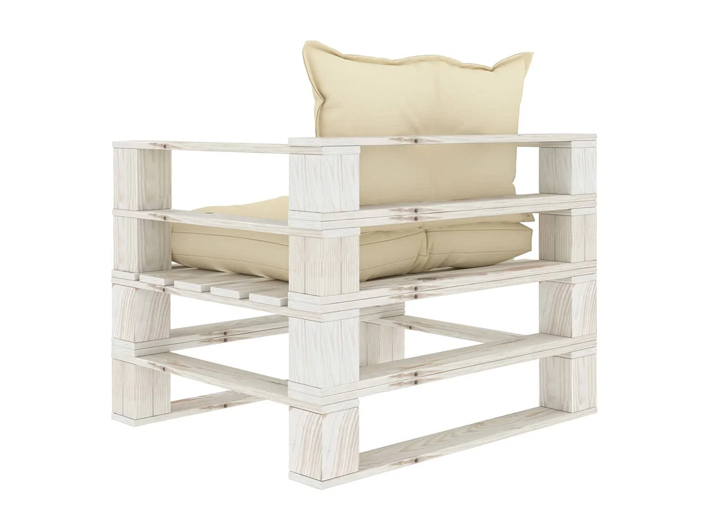 Canapé palette de jardin avec coussins crème Bois REO22660