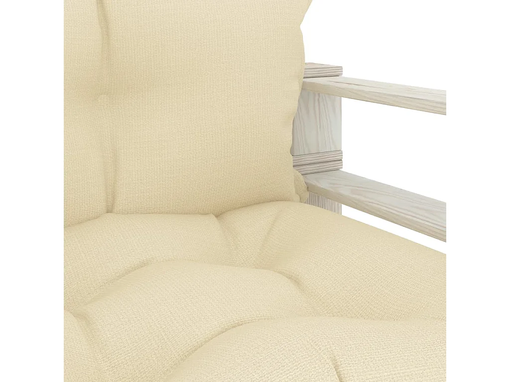 Canapé palette de jardin avec coussins crème Bois REO22660