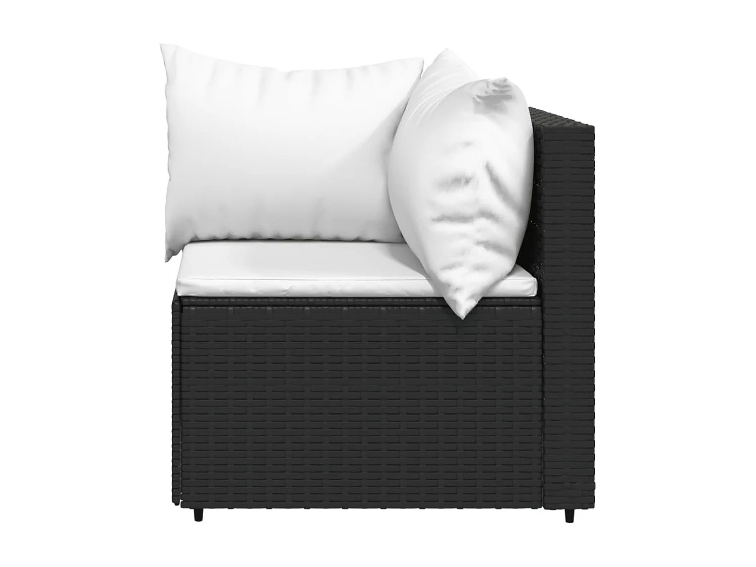 3 pcs conjunto lounge de jardim c/ almofadões vime PE preto PT284438