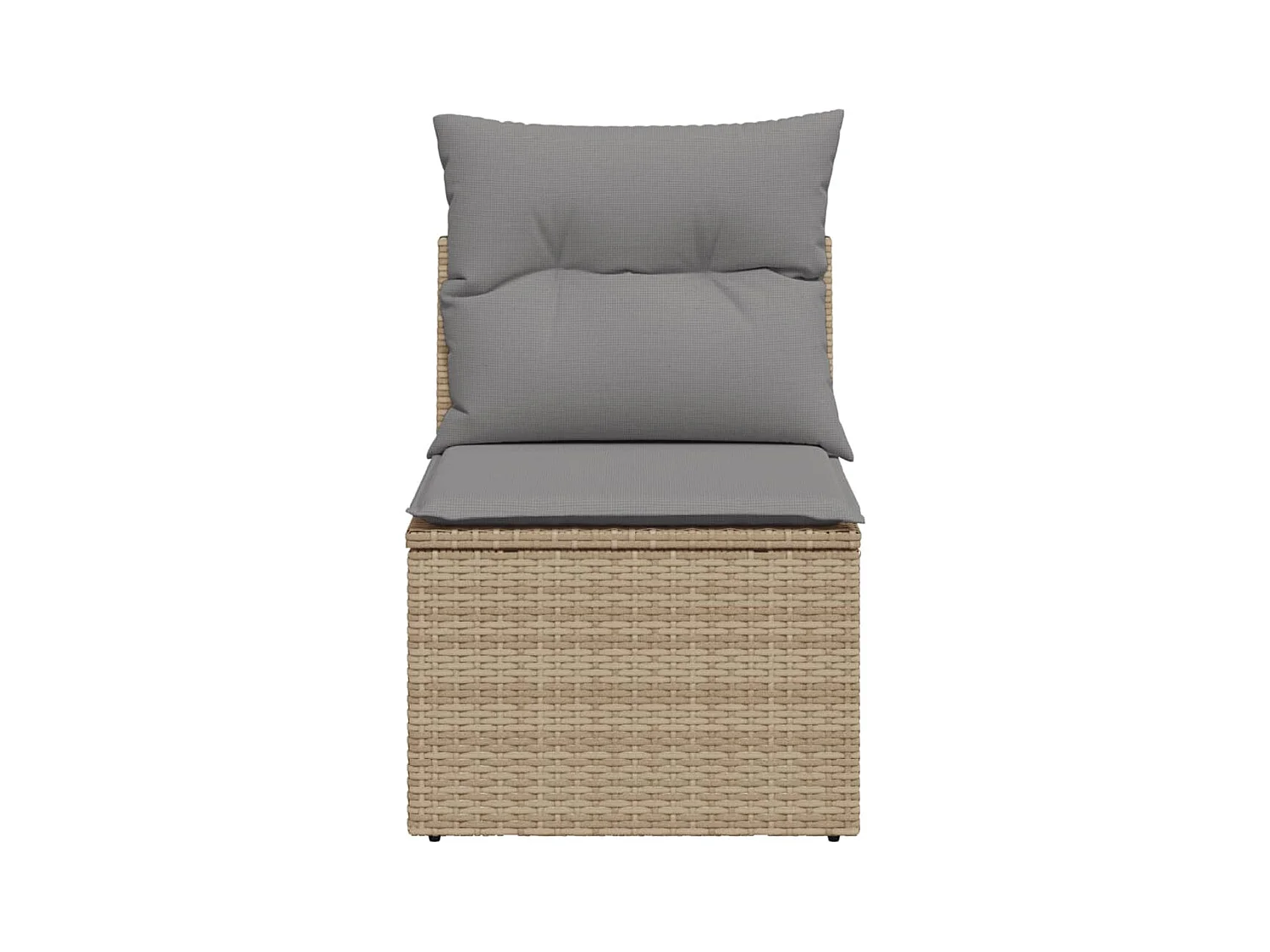 Tuinbank zonder armleuning met kussens poly rattan beige NL454487