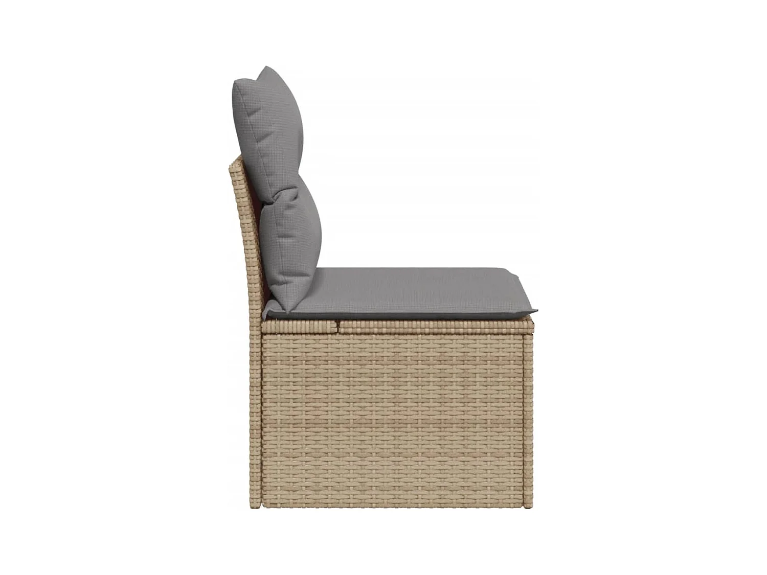 Tuinbank zonder armleuning met kussens poly rattan beige NL454487