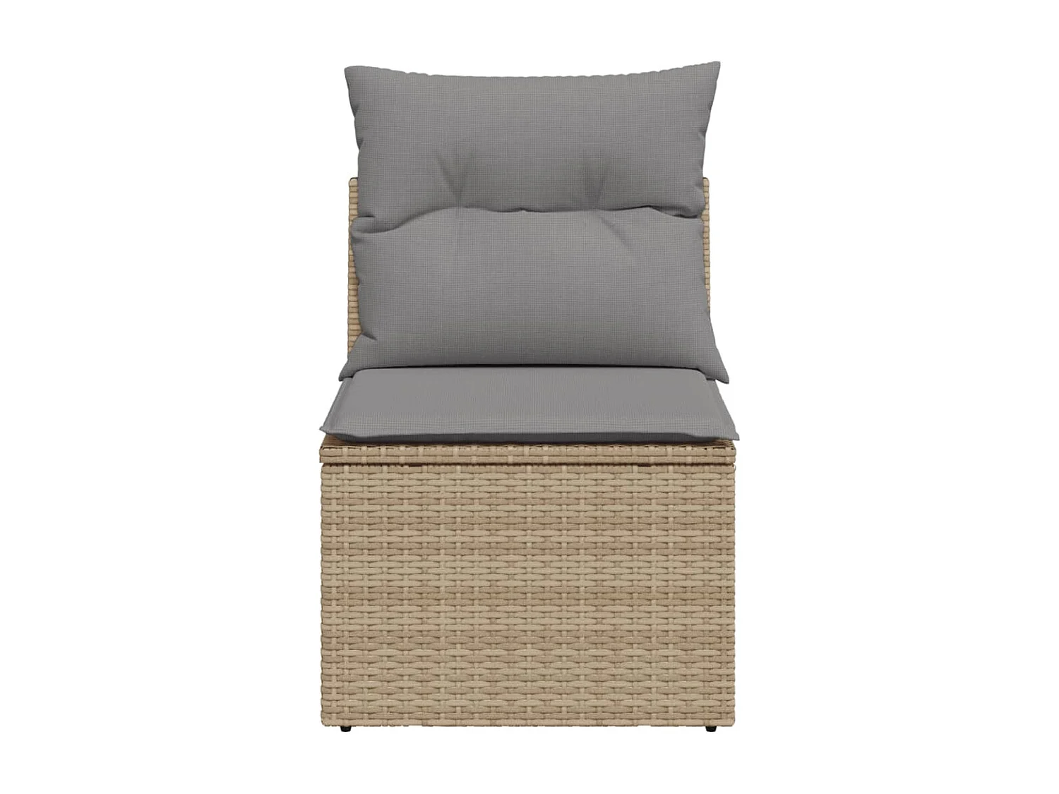 Canapé de jardin sans accoudoirs coussins beige résine tressée REO47277