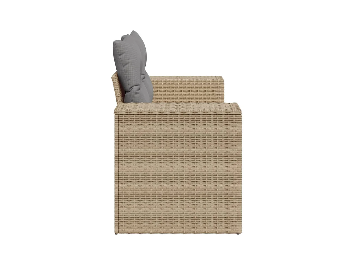 Canapé de jardin avec coussins 2 places beige résine tressée REO30702