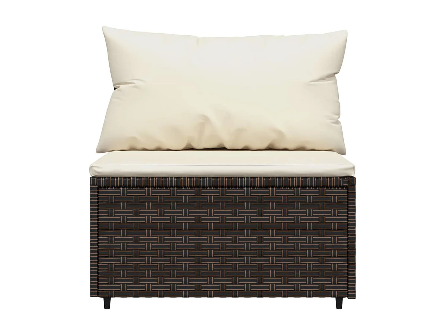 Salon de jardin 3 pcs avec coussins marron résine tressée REO45983