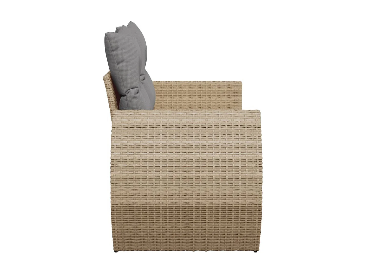 Canapé de jardin avec coussins 2 places beige résine tressée REO64806