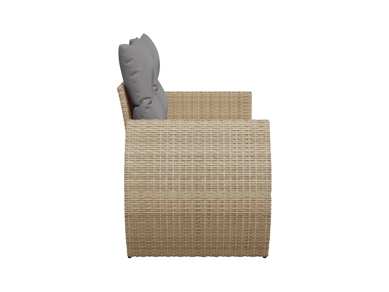 Canapé de jardin avec coussins 2 places beige résine tressée REO64806