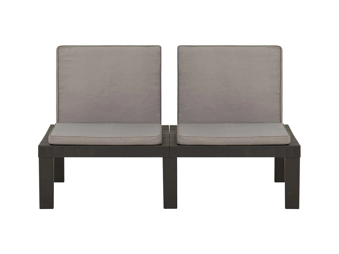 Loungebank met kussen kunststof grijs NL177525