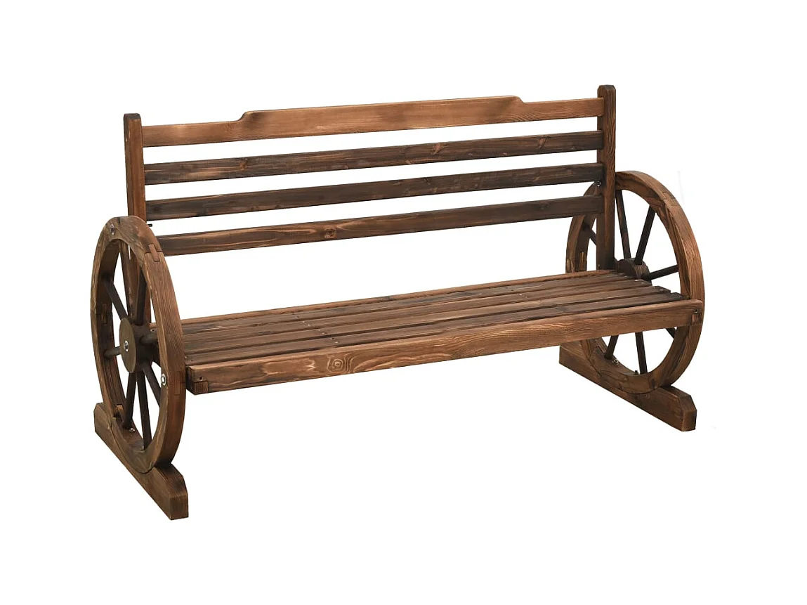 Banco de jardín madera maciza de abeto 112 cm ES96679
