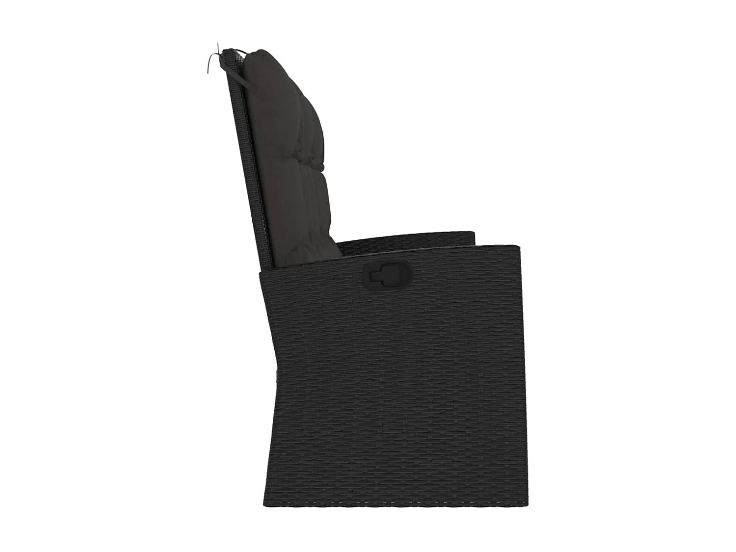 Banco jardín reclinable y cojines ratán sintético negro 173 cm ES59255