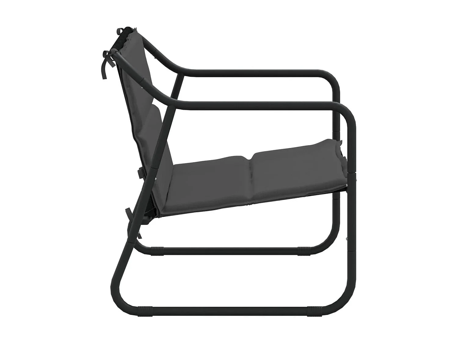 Banc de jardin à 2 places avec coussin anthracite acier REO74961