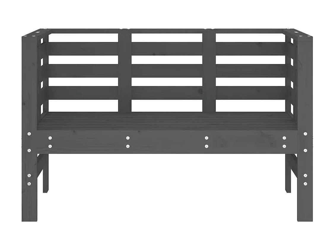 Banco de jardín madera maciza de pino gris 111,5x53x71 cm ES13708
