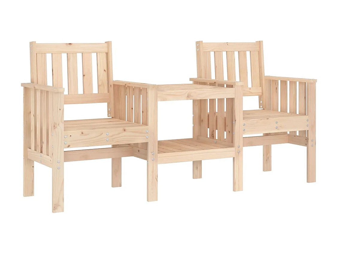 Banc de jardin avec table 2 places bois de pin massif REO43066