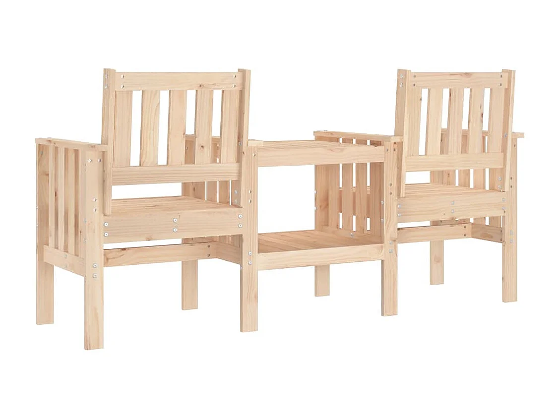 Banc de jardin avec table 2 places bois de pin massif REO43066