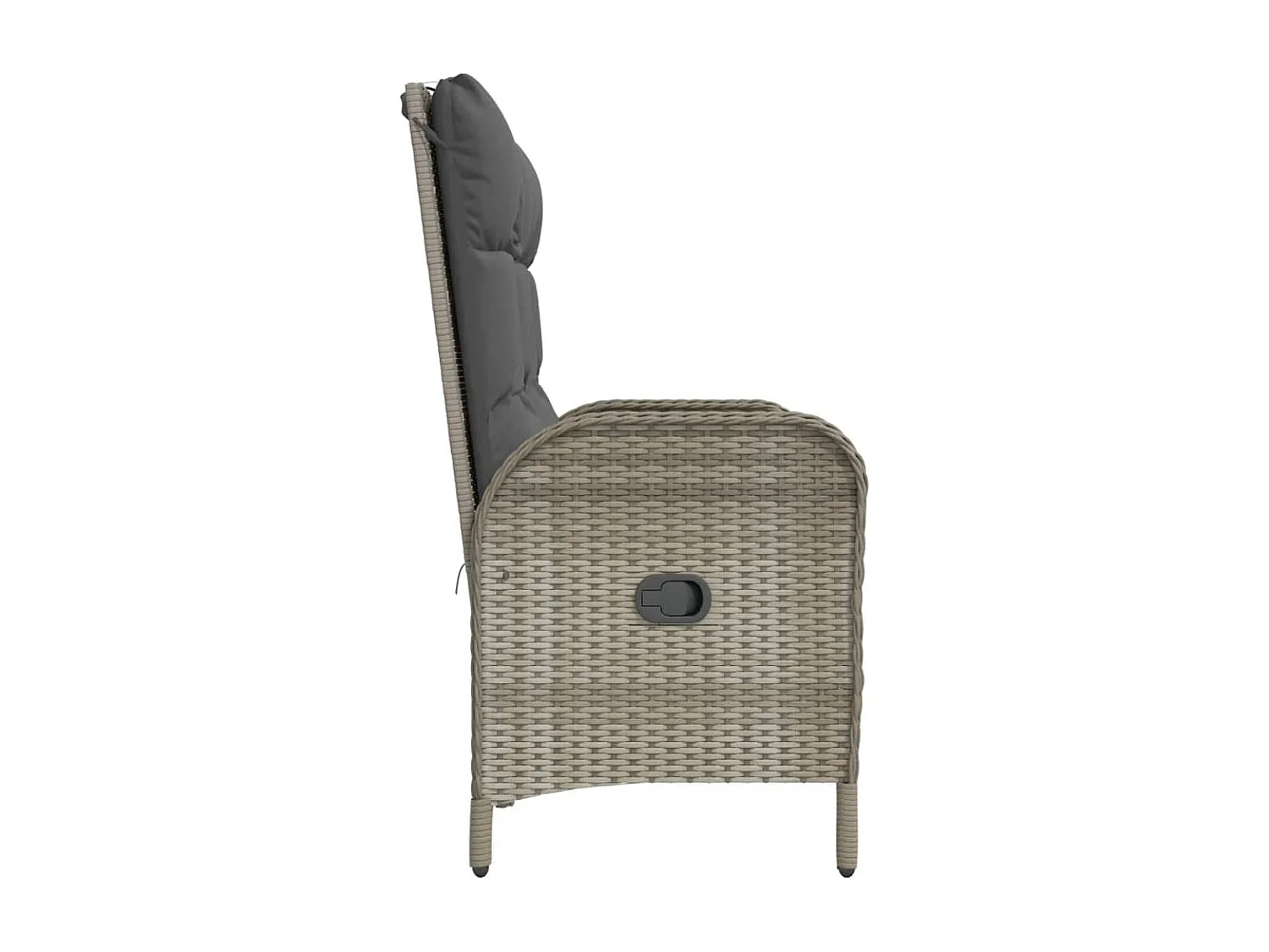 Banco de jardín reclinable con cojines ratán PE gris 107 cm ES73235