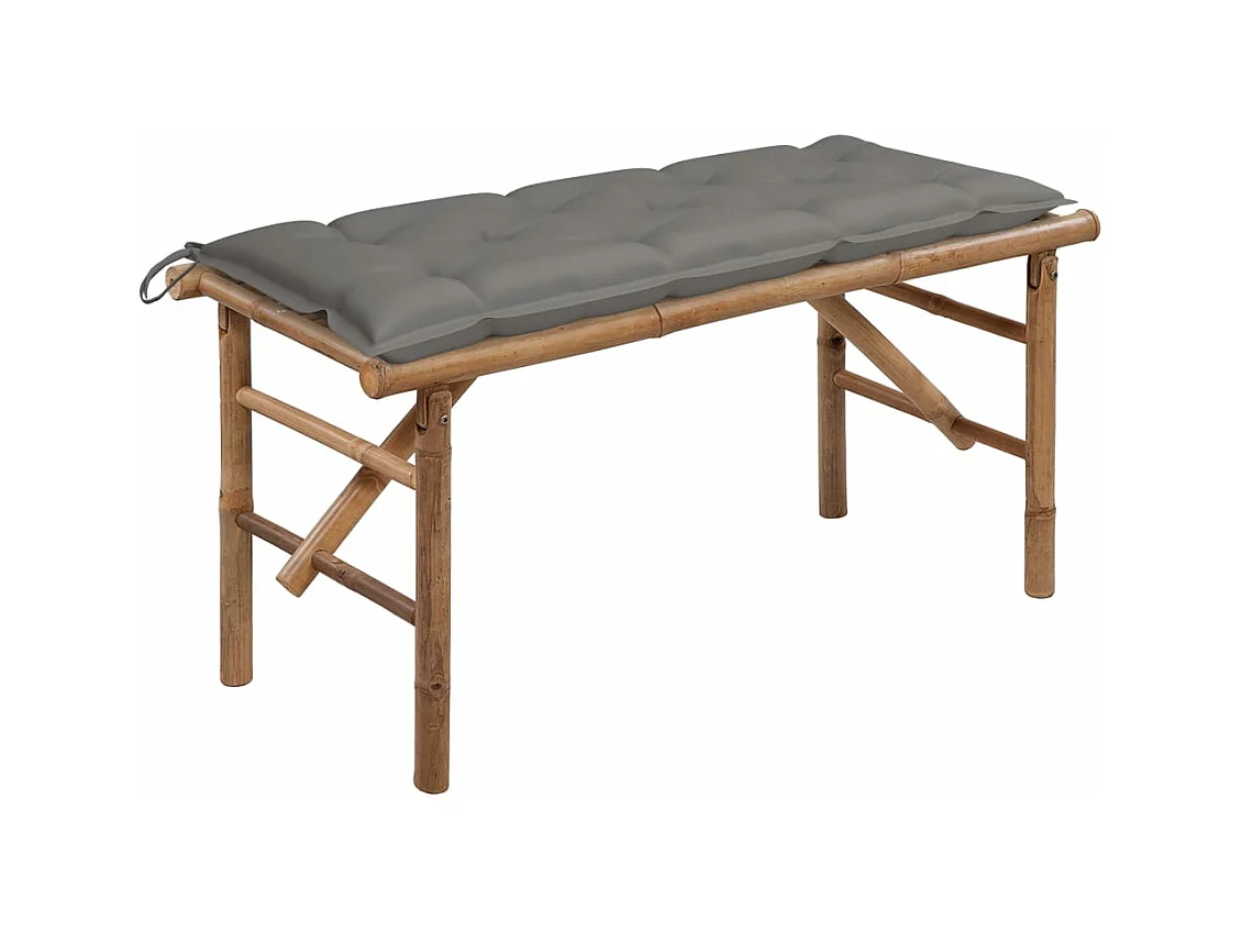 Banc de jardin pliable avec coussin 118 cm Bambou REO26888