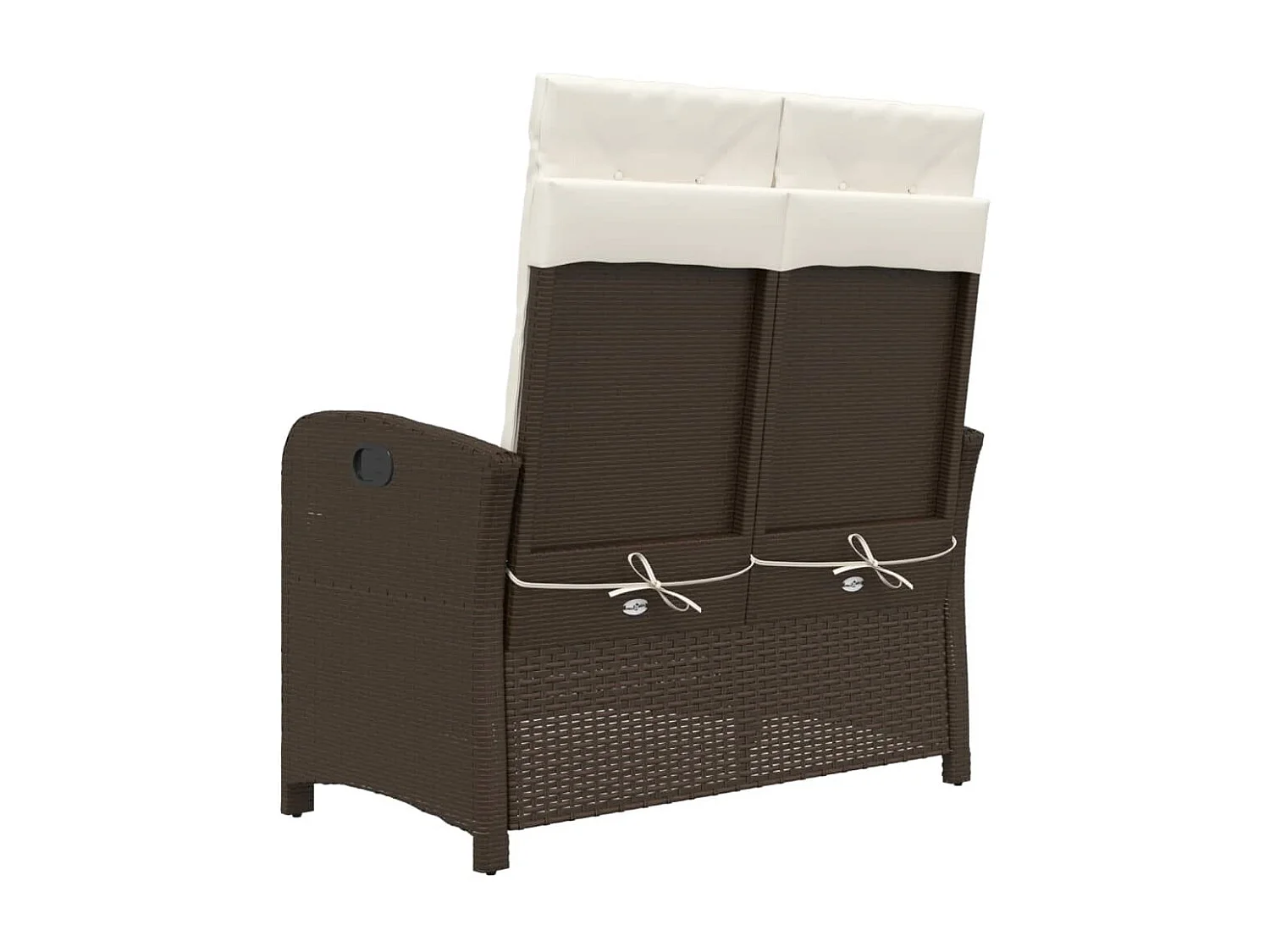 Banc inclinable de jardin avec coussins marron résine tressée REO67500