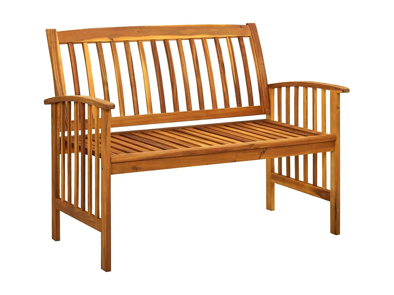 Banco de jardín con cojines 119 cm madera maciza de acacia ES92865