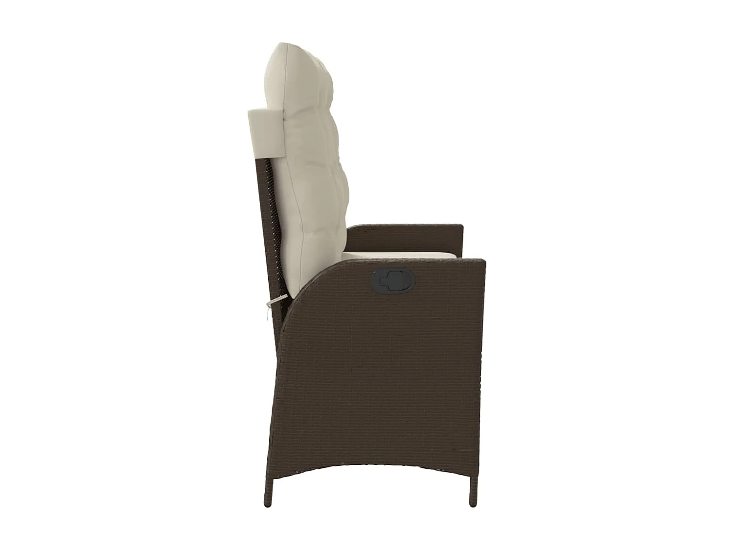 Banc inclinable de jardin avec coussins marron résine tressée REO26619