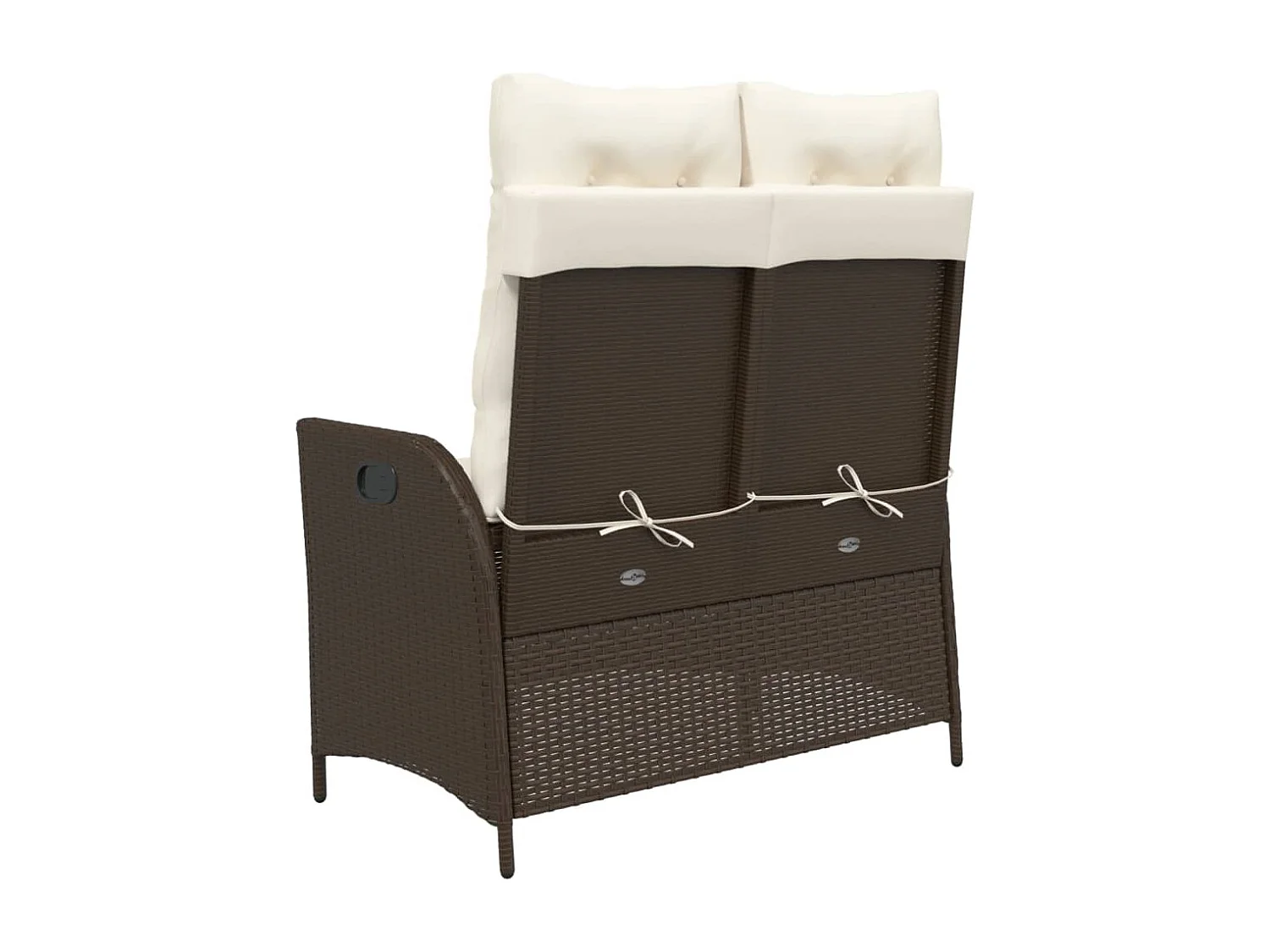 Banc inclinable de jardin avec coussins marron résine tressée REO26619